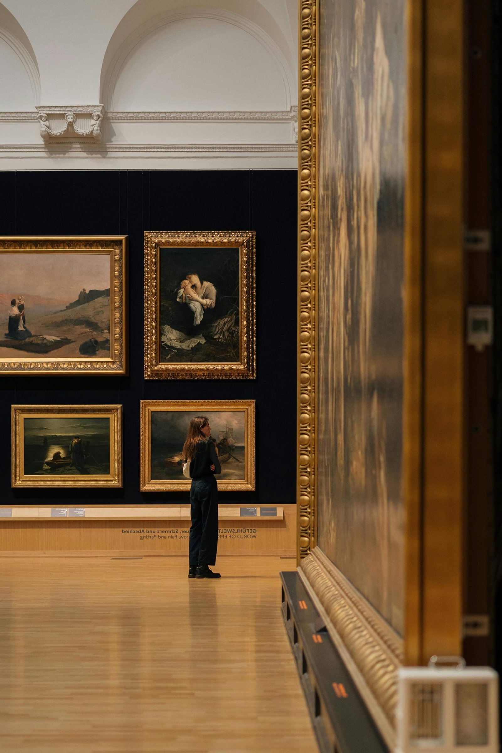 A quiet moment in an elaborate art museum.